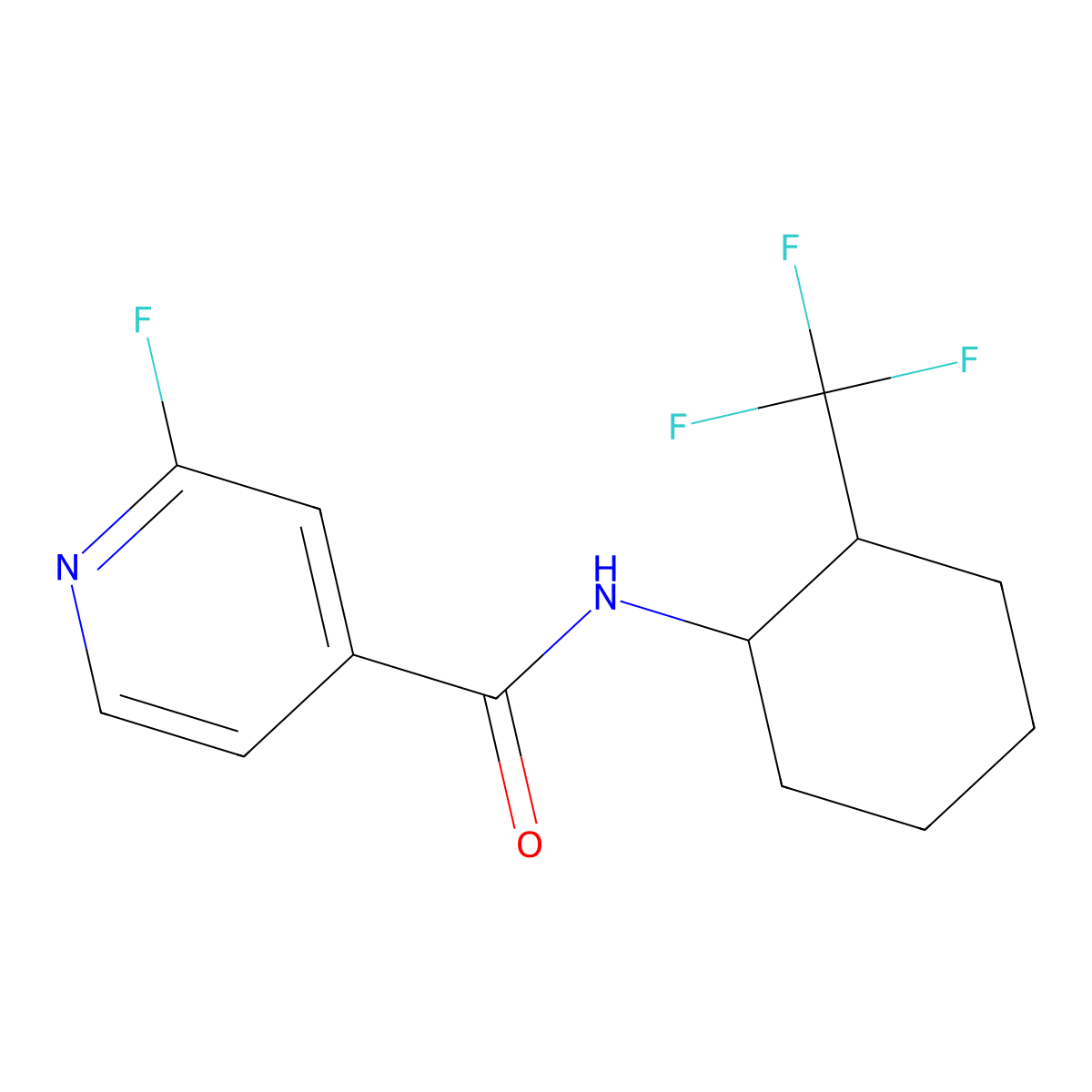 2-fluoro-N-[2-(trifluoromethyl)cyclohexyl]pyridine-4-carboxamide molecular structure, CAS 1292097-95-0