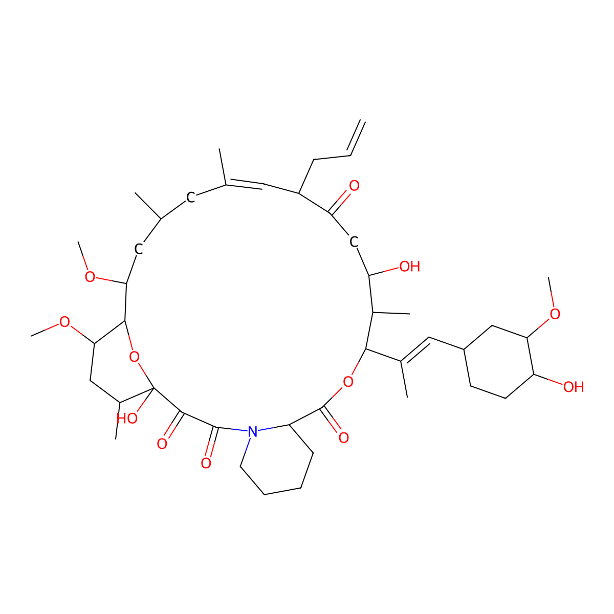 Tacrolimus anhydrous 8-epimer molecular structure, CAS 129212-35-7