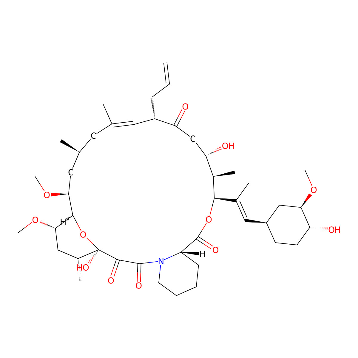 Tacrolimus anhydrous 8-epimer molecular structure, CAS 129212-35-7