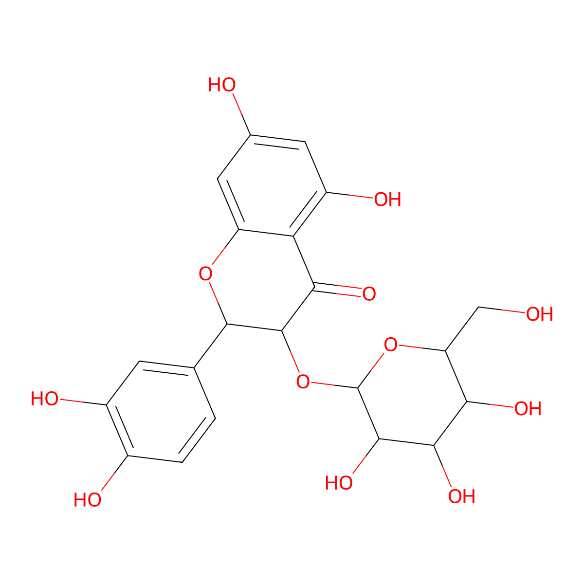 Taxifolin-3-glucopyranoside molecular structure, CAS 129212-92-6