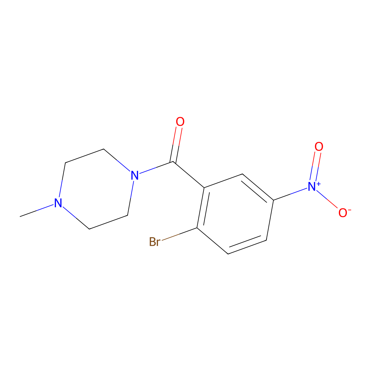 (2-Bromo-5-nitrophenyl)(4-methylpiperaZin-1-yl)methanone molecular structure, CAS 1292135-43-3