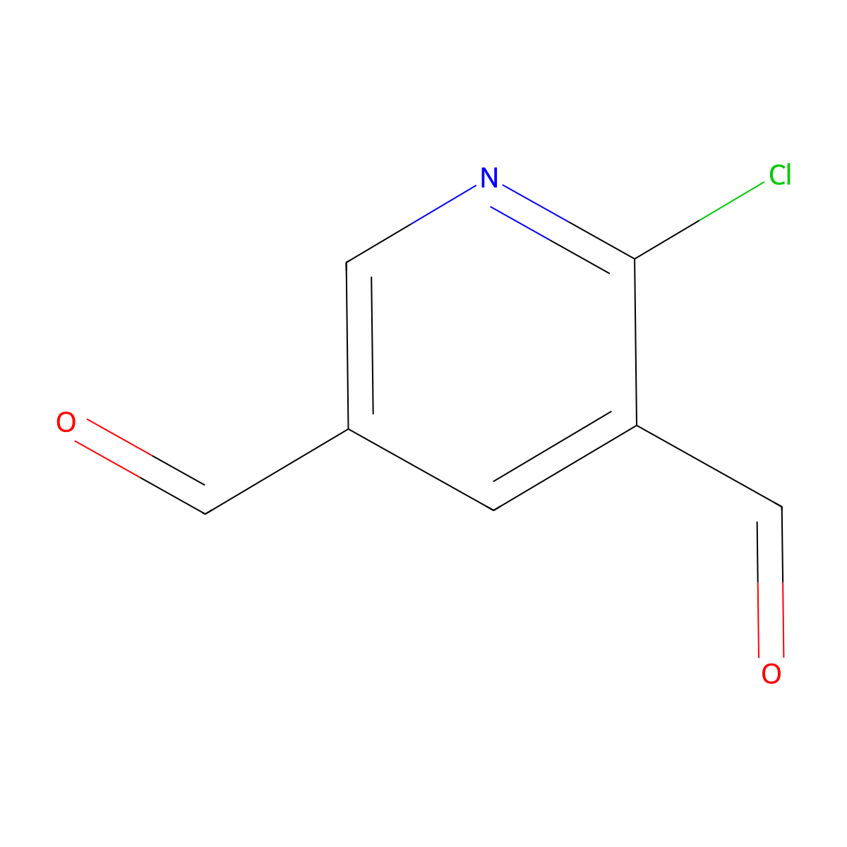 2-Chloro-pyridine-3,5-dicarbaldehyde molecular structure, CAS 129216-07-5