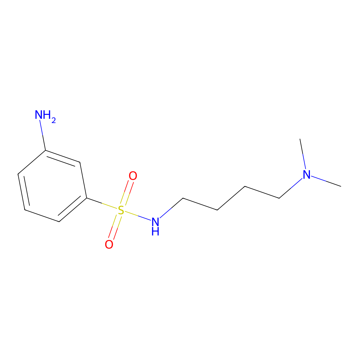 3-amino-N-[4-(dimethylamino)butyl]benzene-1-sulfonamide molecular structure, CAS 1292173-12-6