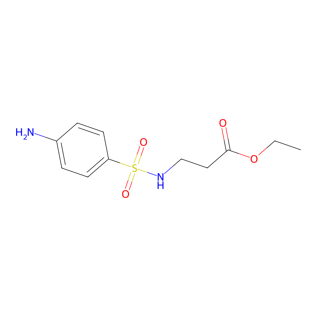 Ethyl 3-(4-aminobenzenesulfonamido)propanoate molecular structure, CAS 1292179-23-7