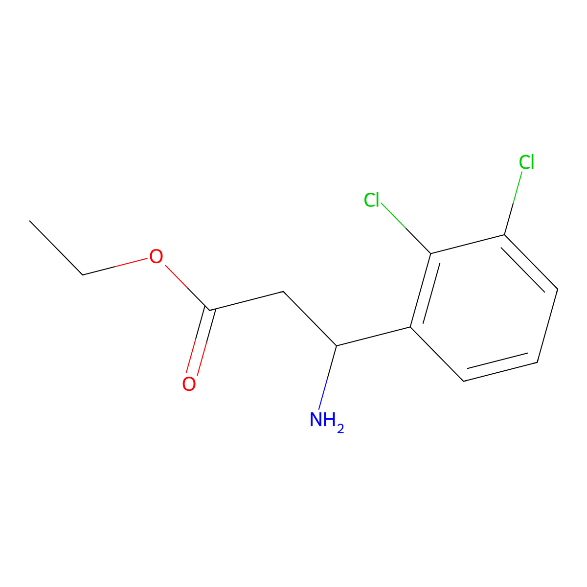 ethyl (3R)-3-amino-3-(2,3-dichlorophenyl)propanoate molecular structure, CAS 1292189-27-5
