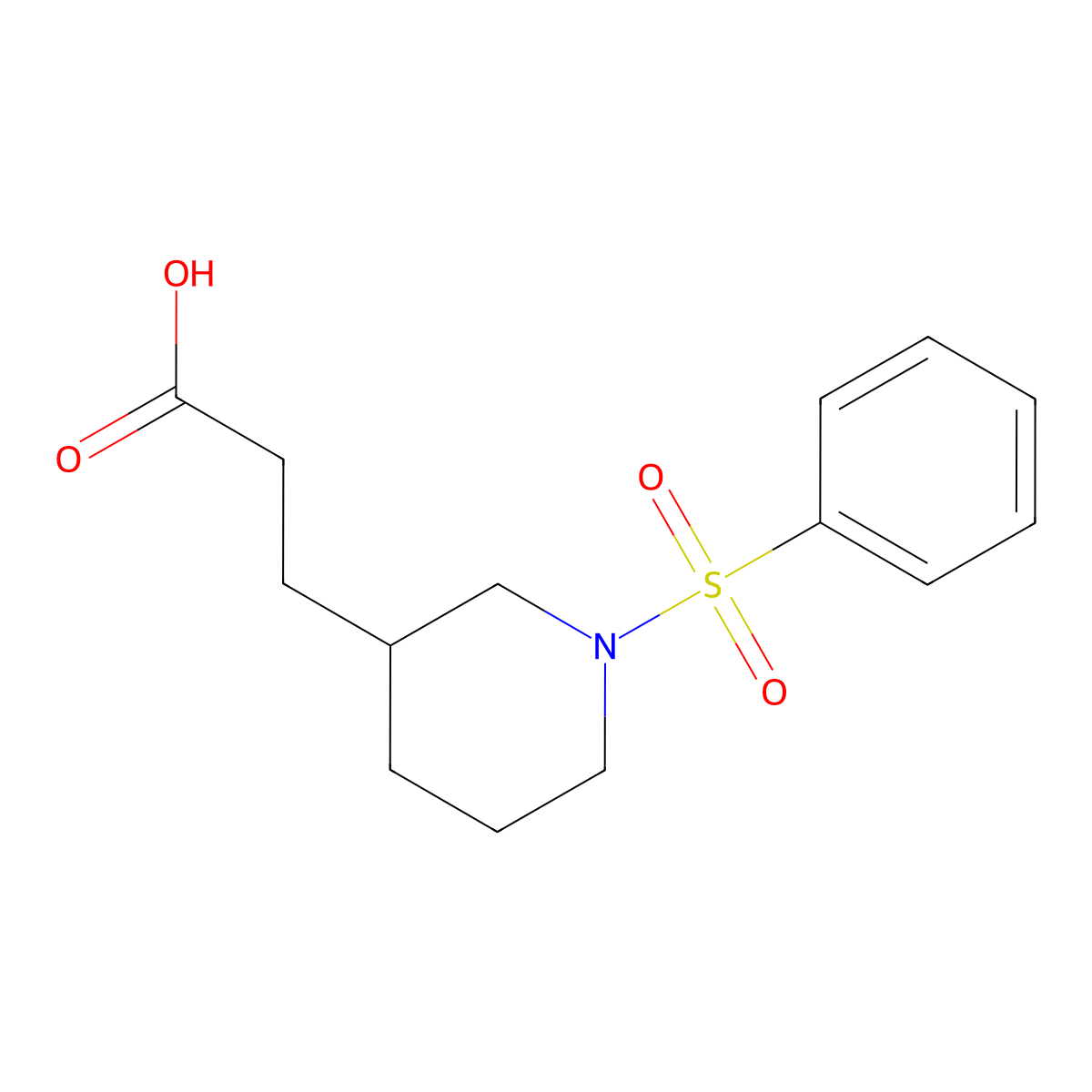 3-[1-(Phenylsulfonyl)-3-piperidyl]propanoic acid molecular structure, CAS 1292203-79-2