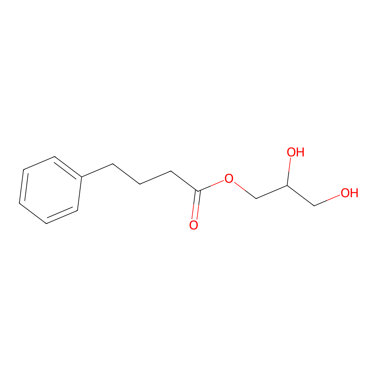 2,3-Dihydroxypropyl 4-phenylbutanoate molecular structure, CAS 1292210-87-7