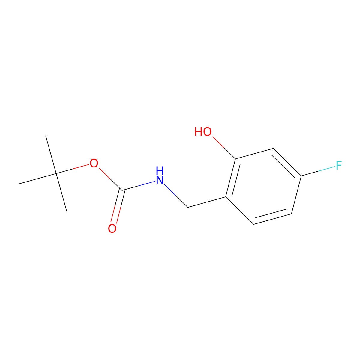 Tert-butyl 4-fluoro-2-hydroxybenzylcarbamate molecular structure, CAS 1292211-10-9