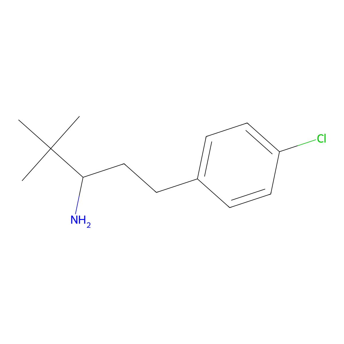 1-(4-Chlorophenyl)-4,4-dimethylpentan-3-amine molecular structure, CAS 129222-90-8