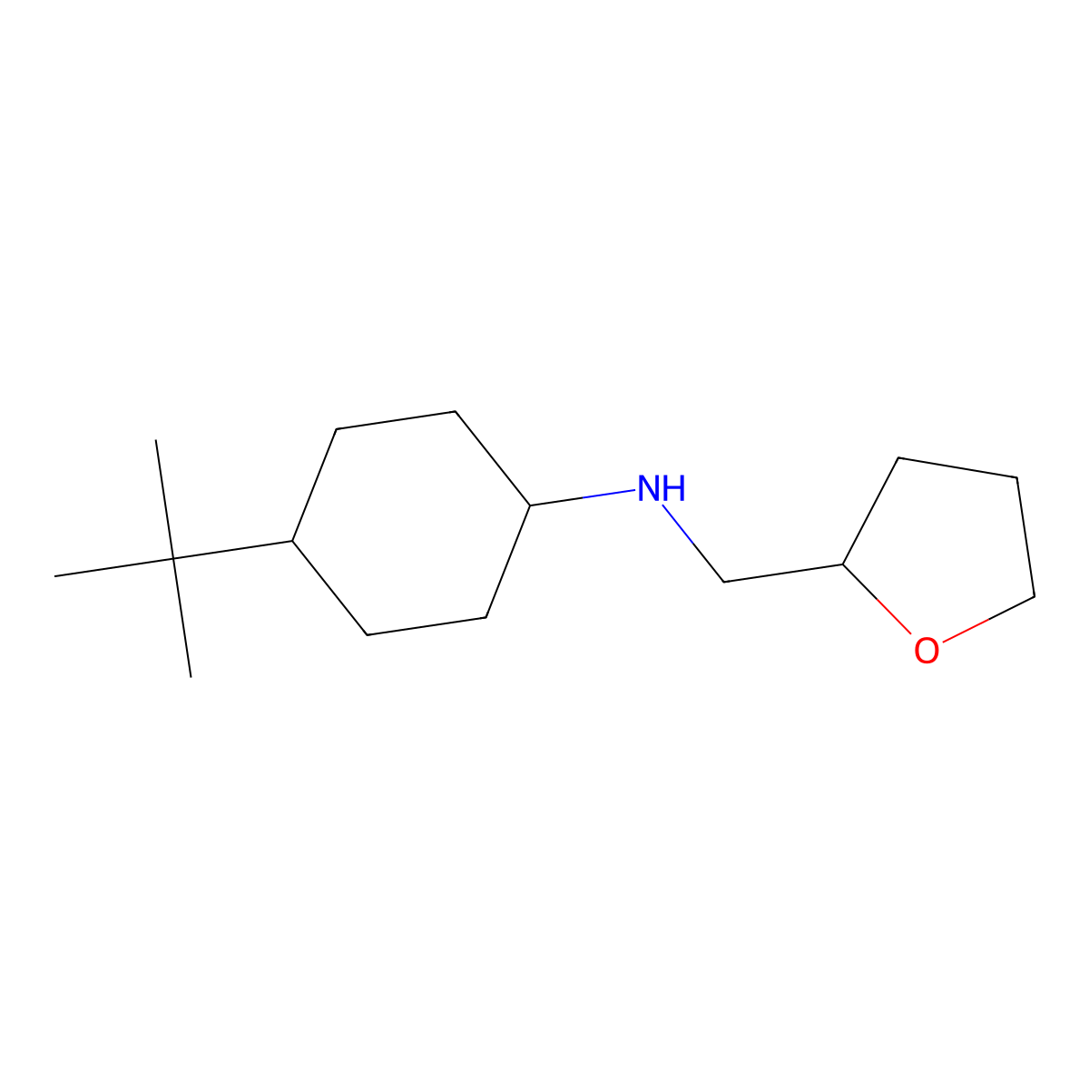 4-tert-butyl-N-[(oxolan-2-yl)methyl]cyclohexan-1-amine molecular structure, CAS 129222-95-3