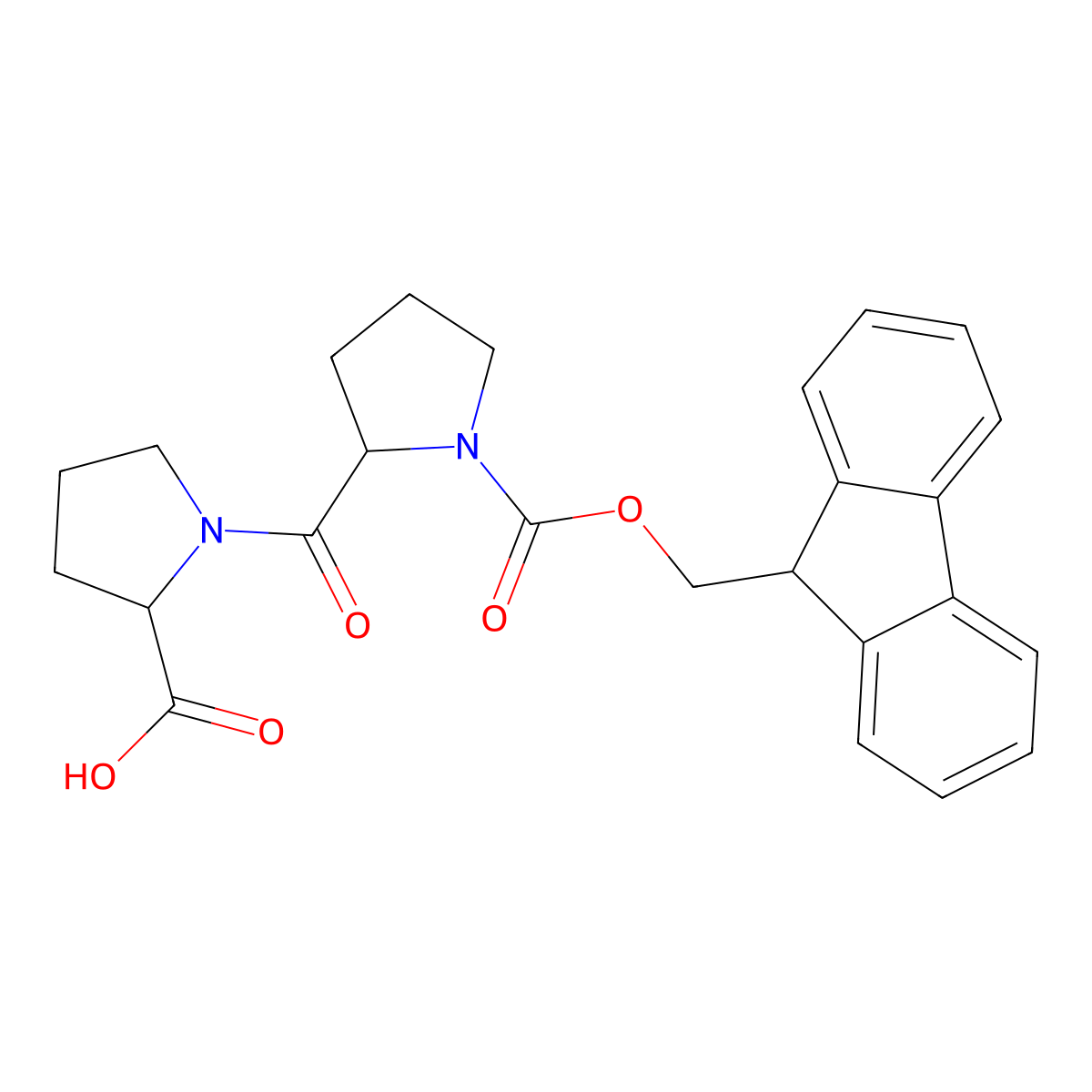 N-alpha-(9-Fluorenylmethyloxycarbonyl)-L-prolinyl-L-proline molecular structure, CAS 129223-22-9