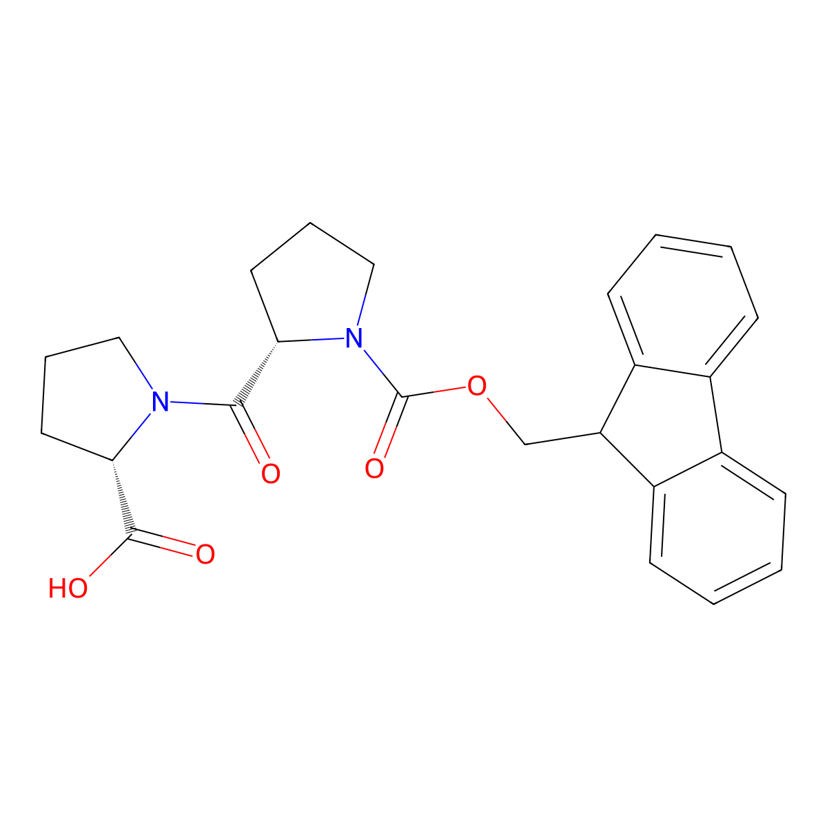 N-alpha-(9-Fluorenylmethyloxycarbonyl)-L-prolinyl-L-proline molecular structure, CAS 129223-22-9