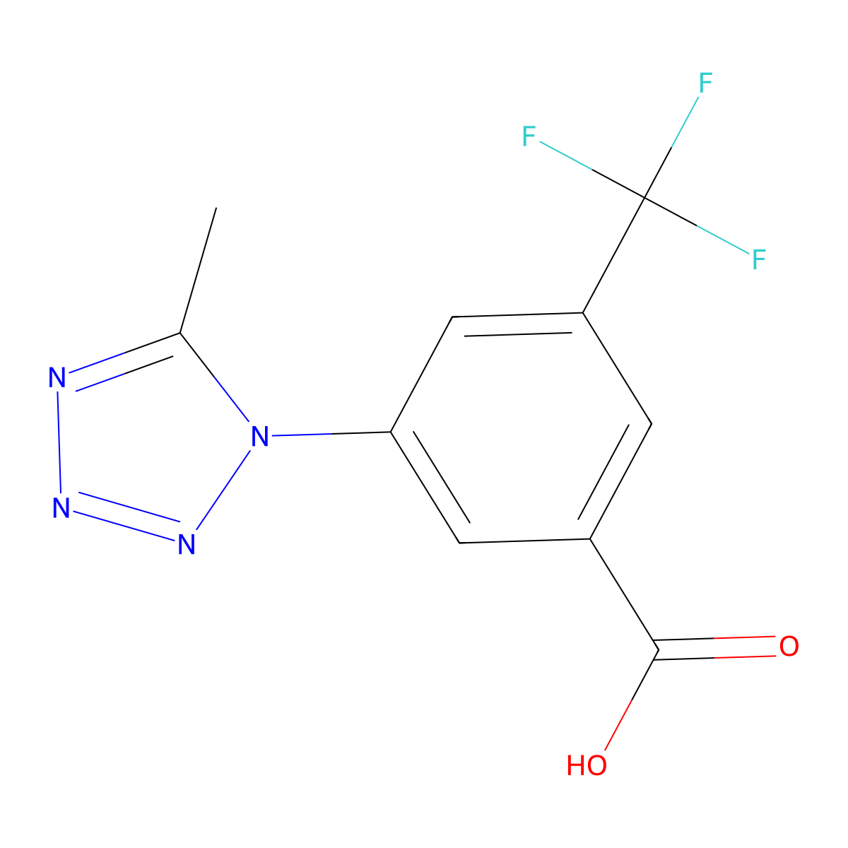 3-(5-methyl-1H-1,2,3,4-tetrazol-1-yl)-5-(trifluoromethyl)benzoic acid molecular structure, CAS 1292238-13-1