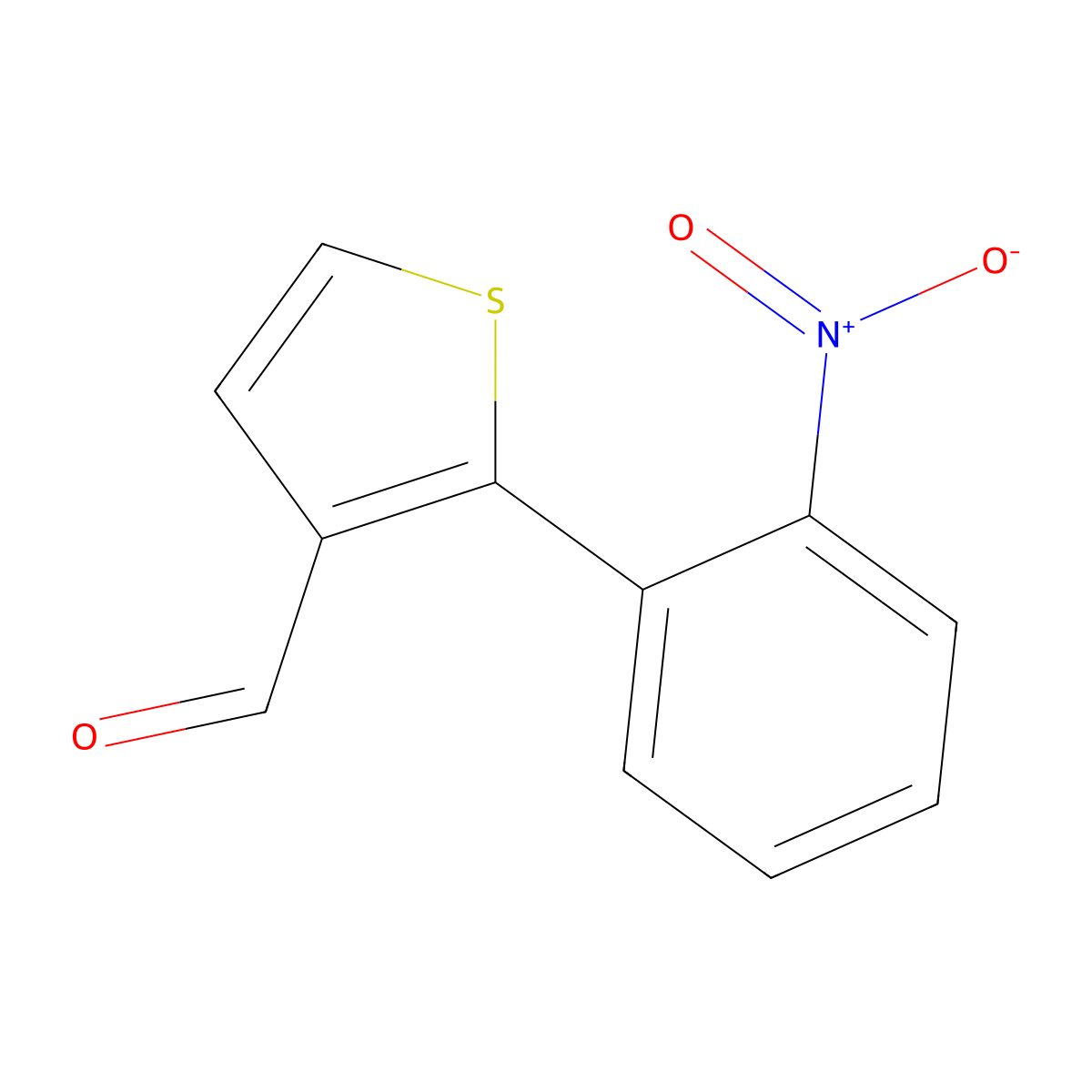 2-(2-Nitrophenyl)thiophene-3-carbaldehyde molecular structure, CAS 129224-60-8
