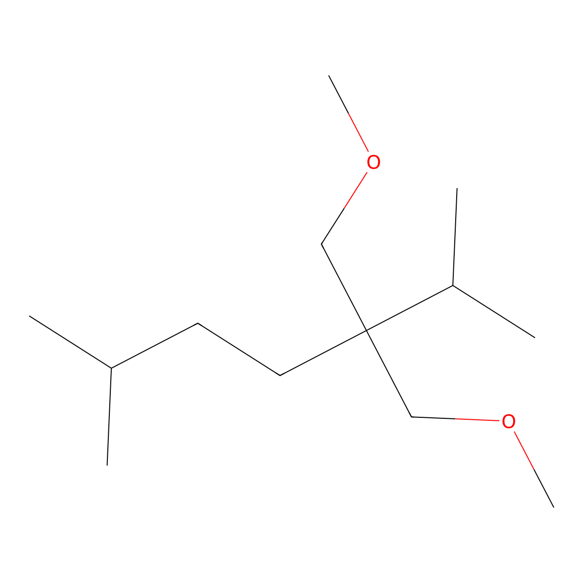 3,3-Bis(methoxymethyl)-2,6-dimethylheptane molecular structure, CAS 129228-11-1