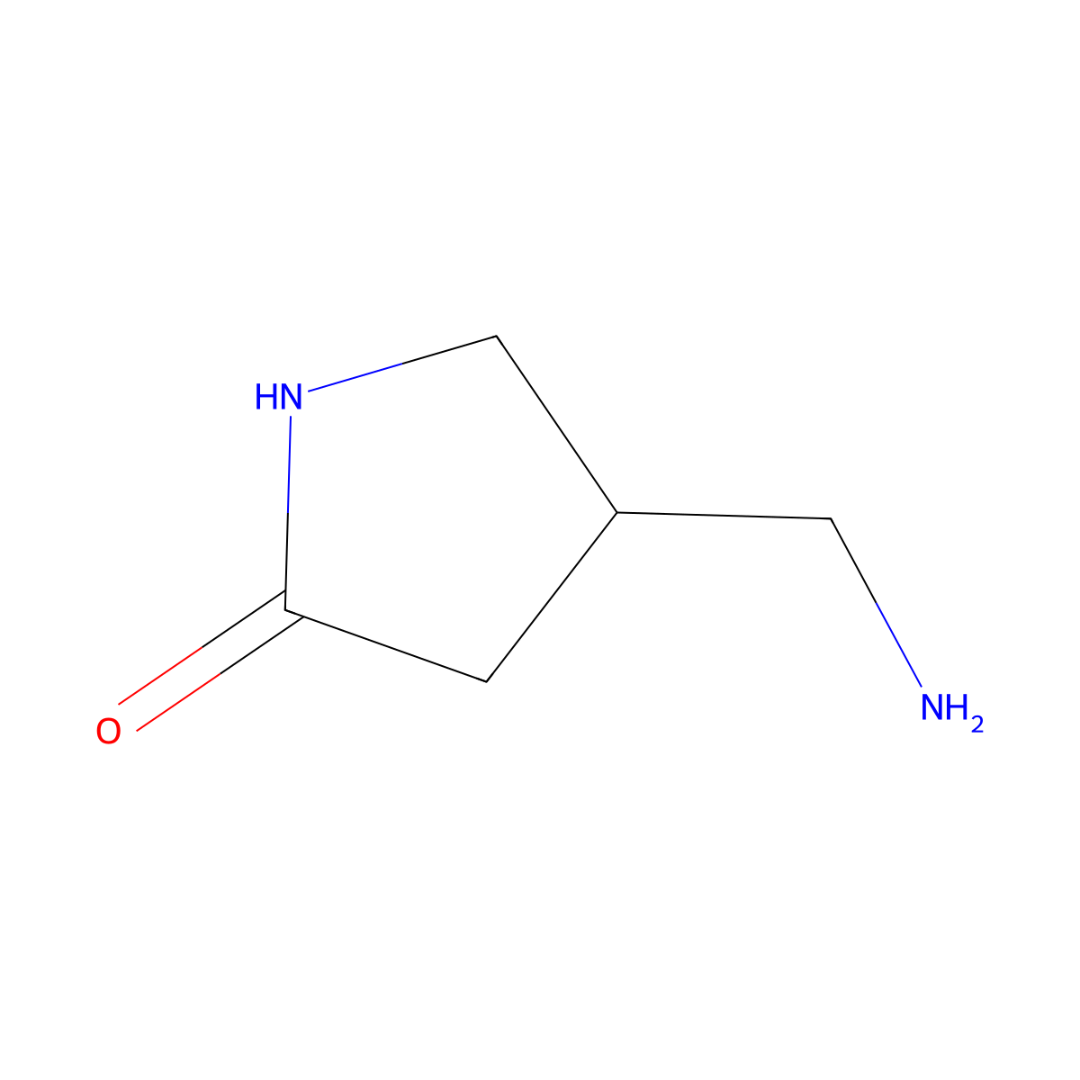 (S)-4-(Aminomethyl)pyrrolidin-2-one molecular structure, CAS 1292289-46-3