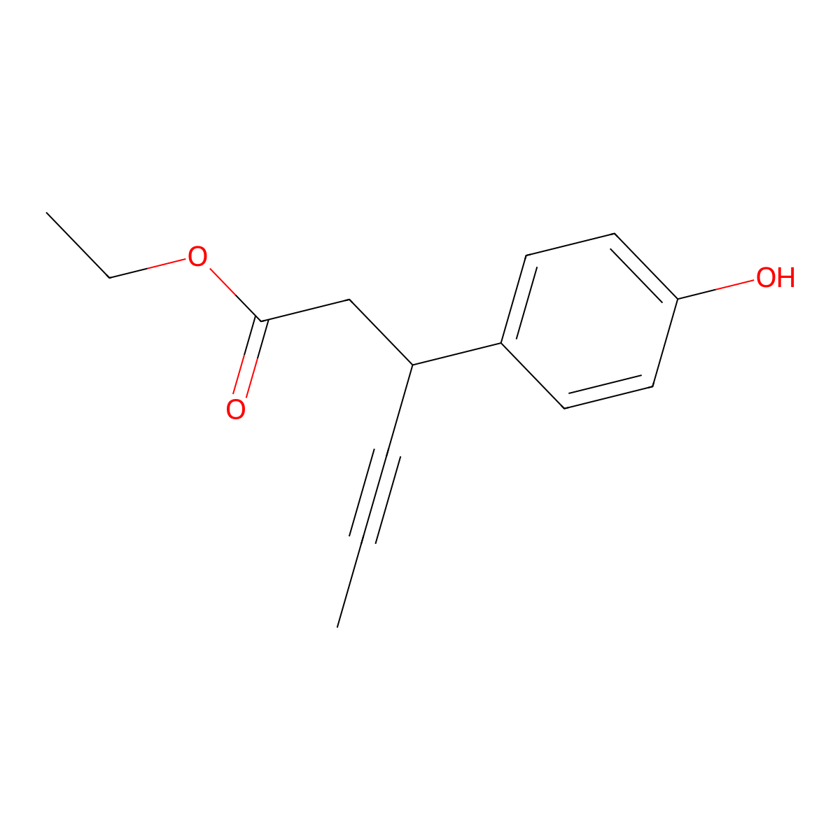 Ethyl (3S)-3-(4-hydroxyphenyl)hex-4-ynoate molecular structure, CAS 1292290-97-1