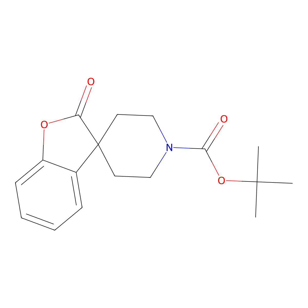 tert-butyl 2-oxo-2H-spiro[benzofuran-3,4'-piperidine]-1'-carboxylate molecular structure, CAS 1292306-23-0