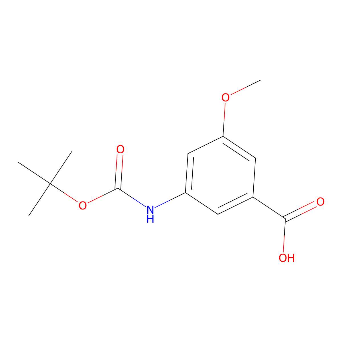 3-((Tert-butoxycarbonyl)amino)-5-methoxybenzoic acid molecular structure, CAS 1292317-95-3