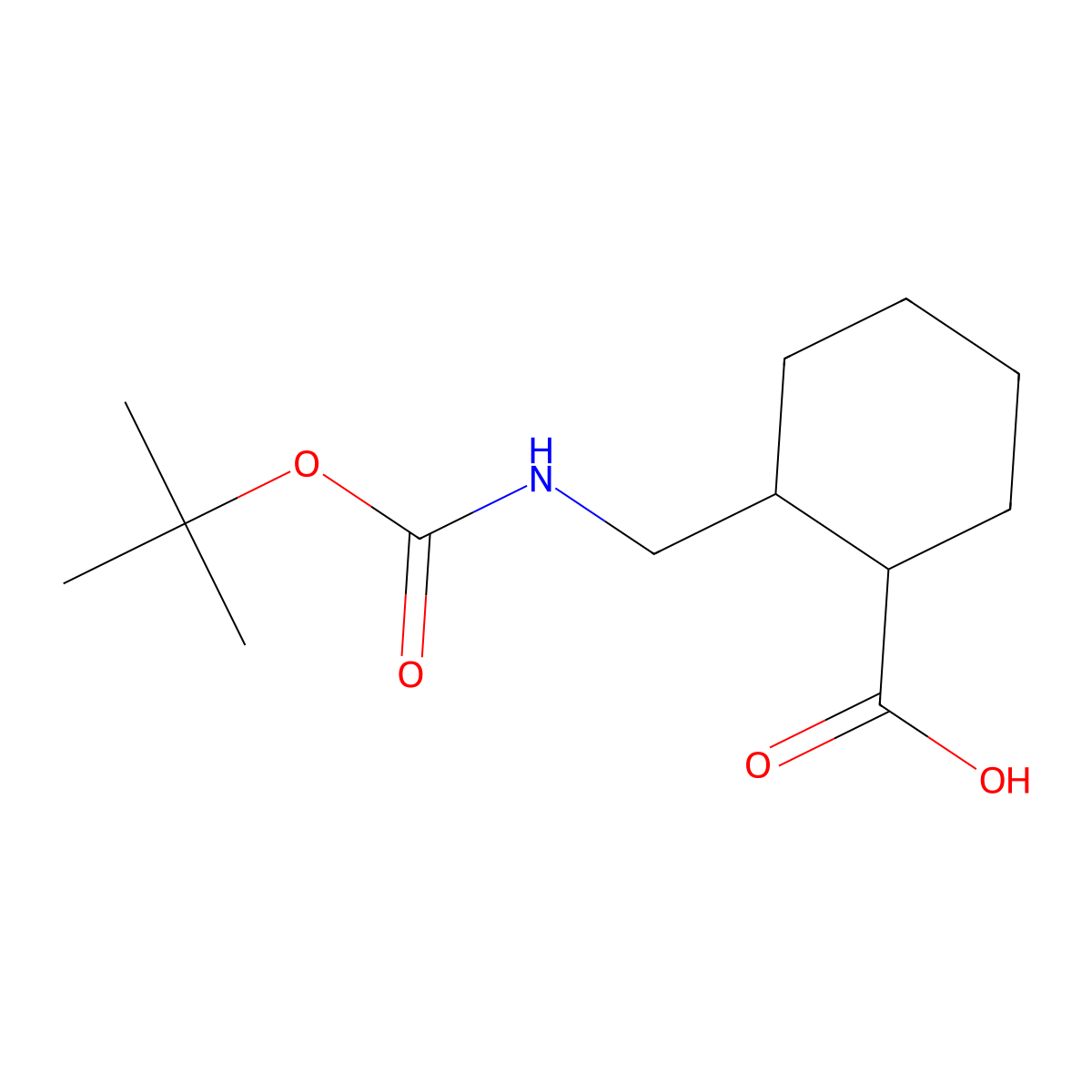 (1S)-2alpha-[(tert-Butoxycarbonyl)aminomethyl]cyclohexane-1alpha-carboxylic acid molecular structure, CAS 1292320-72-9