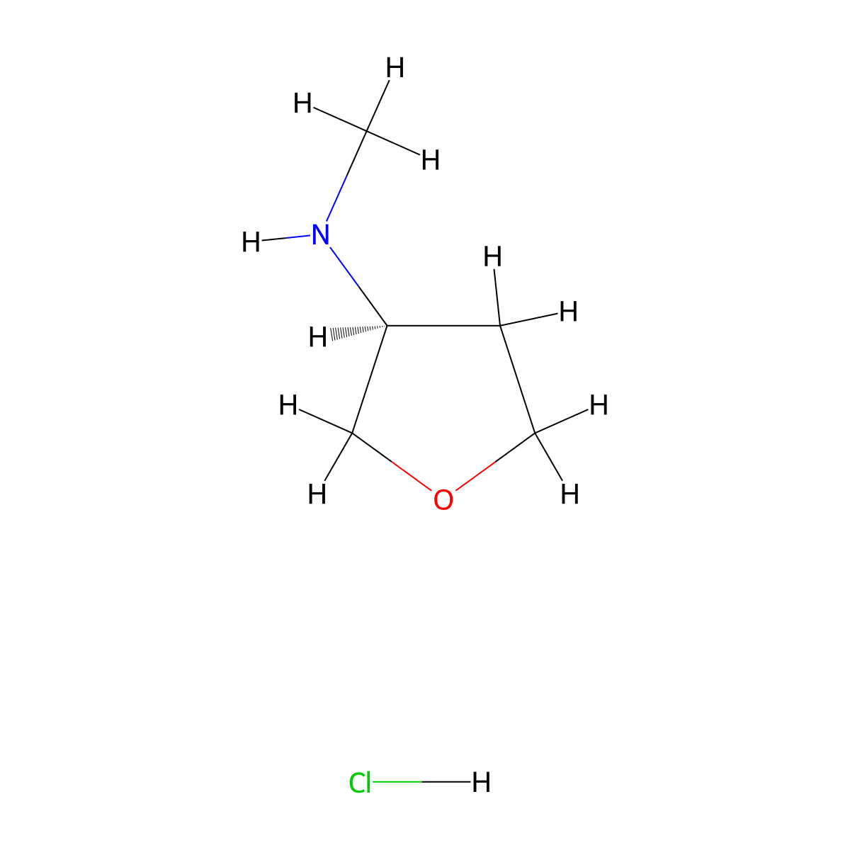 (S)-N-methyltetrahydrofuran-3-amine hydrochloride molecular structure, CAS 1292324-44-7