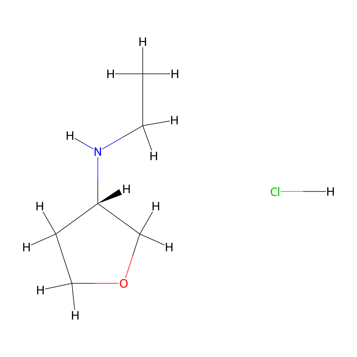 (3S)-N-Ethyloxolan-3-amine;hydrochloride molecular structure, CAS 1292324-50-5