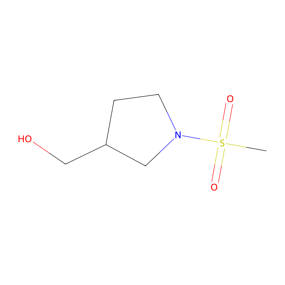 [(3S)-1-Methanesulfonylpyrrolidin-3-yl]methanol molecular structure, CAS 1292324-53-8