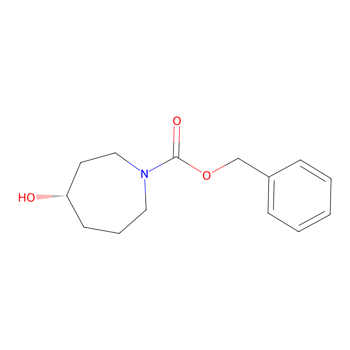 (4S)-N-Cbz-4-hydroxy-azepane molecular structure, CAS 1292324-55-0