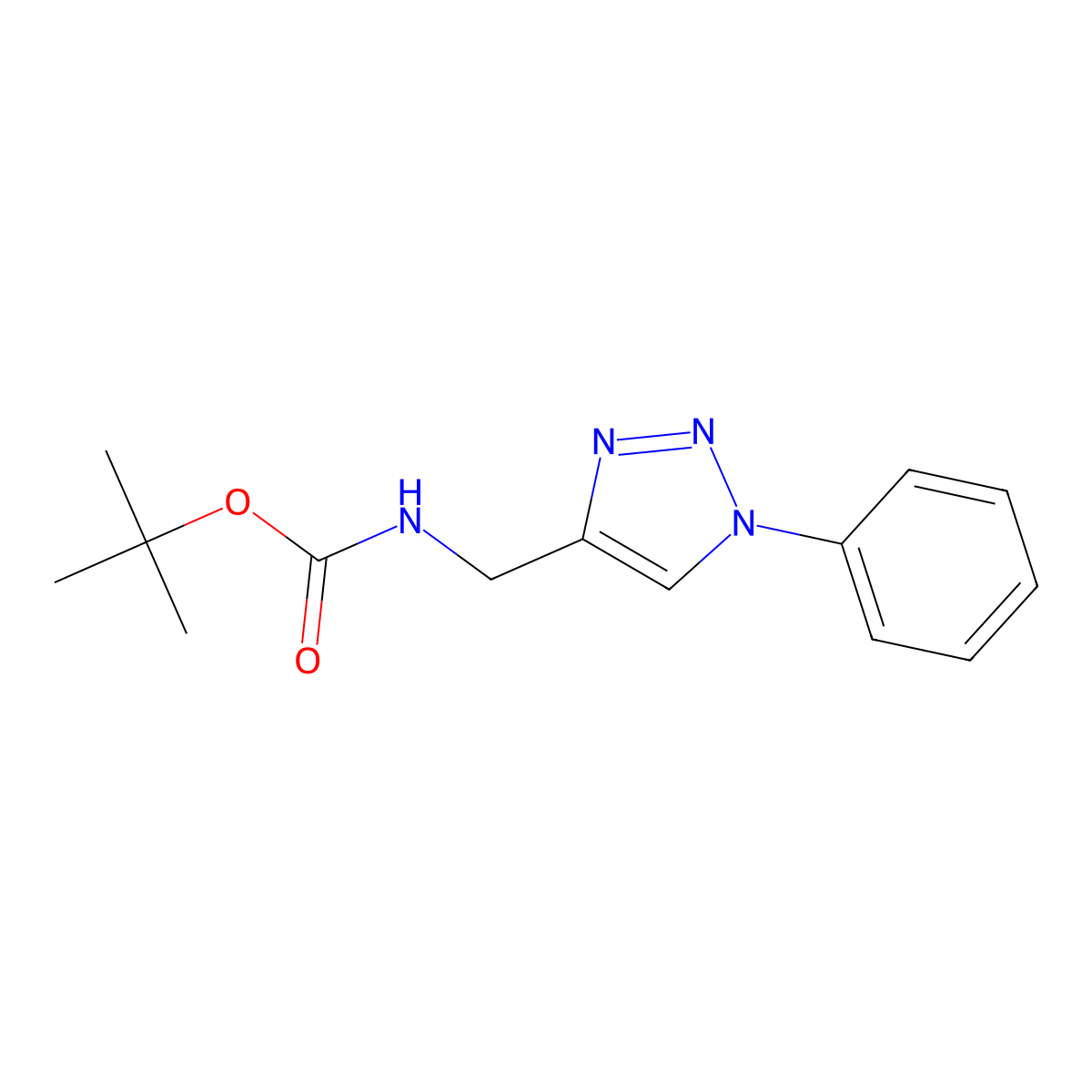 tert-butyl N-[(1-phenyl-1H-1,2,3-triazol-4-yl)methyl]carbamate molecular structure, CAS 1292358-78-1