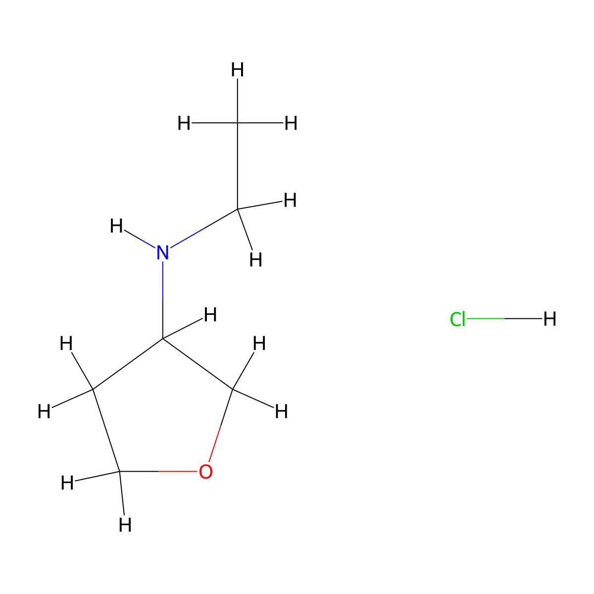 N-ethyloxolan-3-amine hydrochloride molecular structure, CAS 1292369-57-3