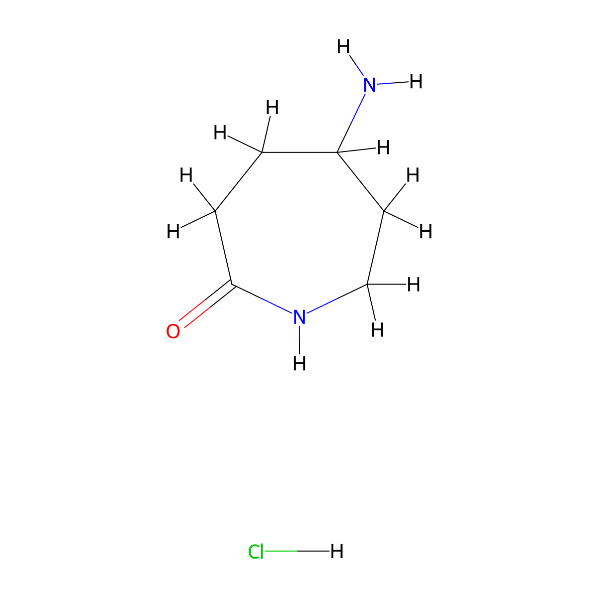 5-Aminoazepan-2-one hydrochloride molecular structure, CAS 1292369-73-3