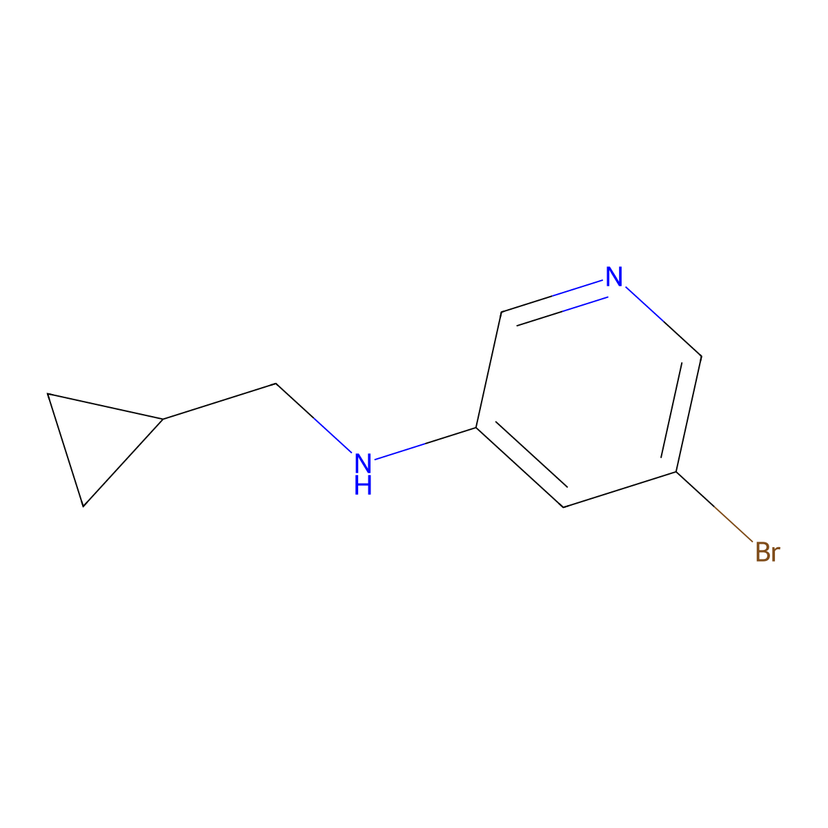 5-bromo-N-(cyclopropylmethyl)pyridin-3-amine molecular structure, CAS 1292370-13-8