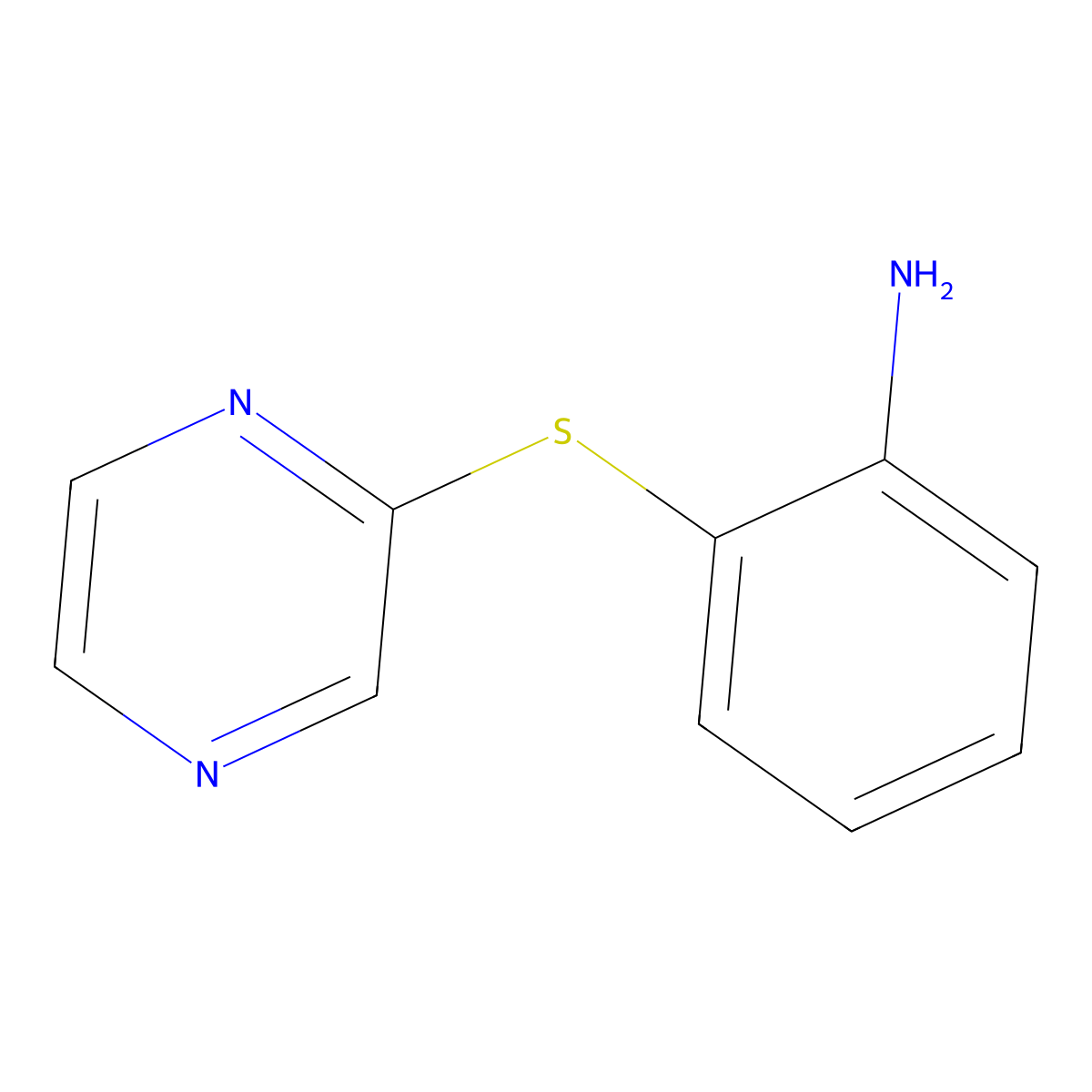 2-(2-Pyrazinylsulfanyl)aniline molecular structure, CAS 129242-49-5