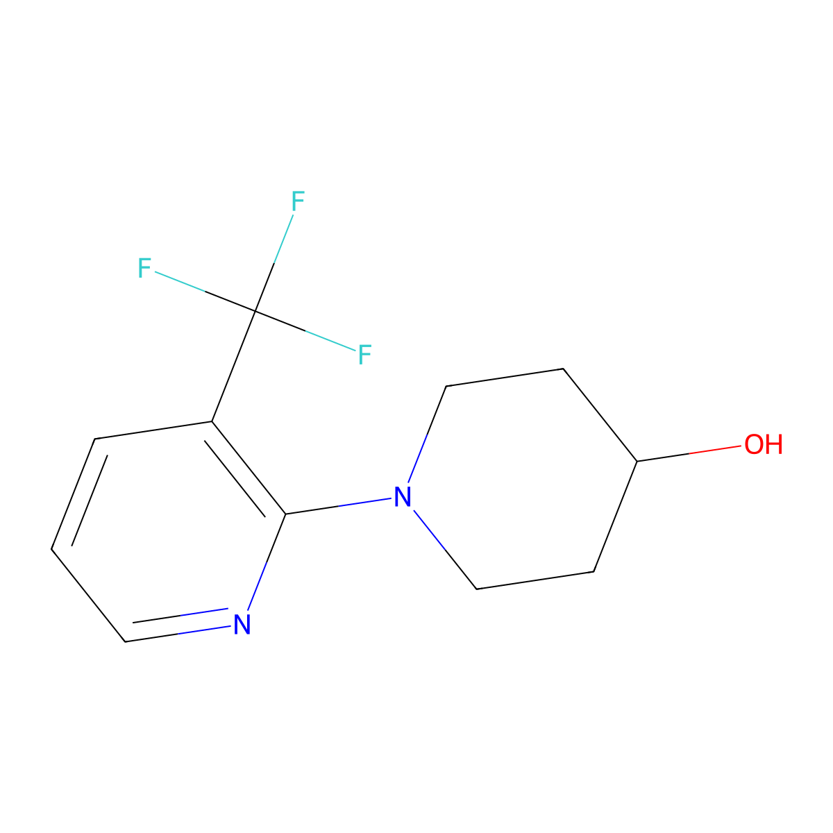 1-[3-(Trifluoromethyl)pyridin-2-yl]piperidin-4-ol molecular structure, CAS 1292430-87-5