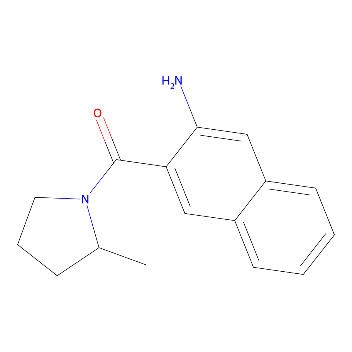 3-(2-Methylpyrrolidine-1-carbonyl)naphthalen-2-amine molecular structure, CAS 1292432-64-4