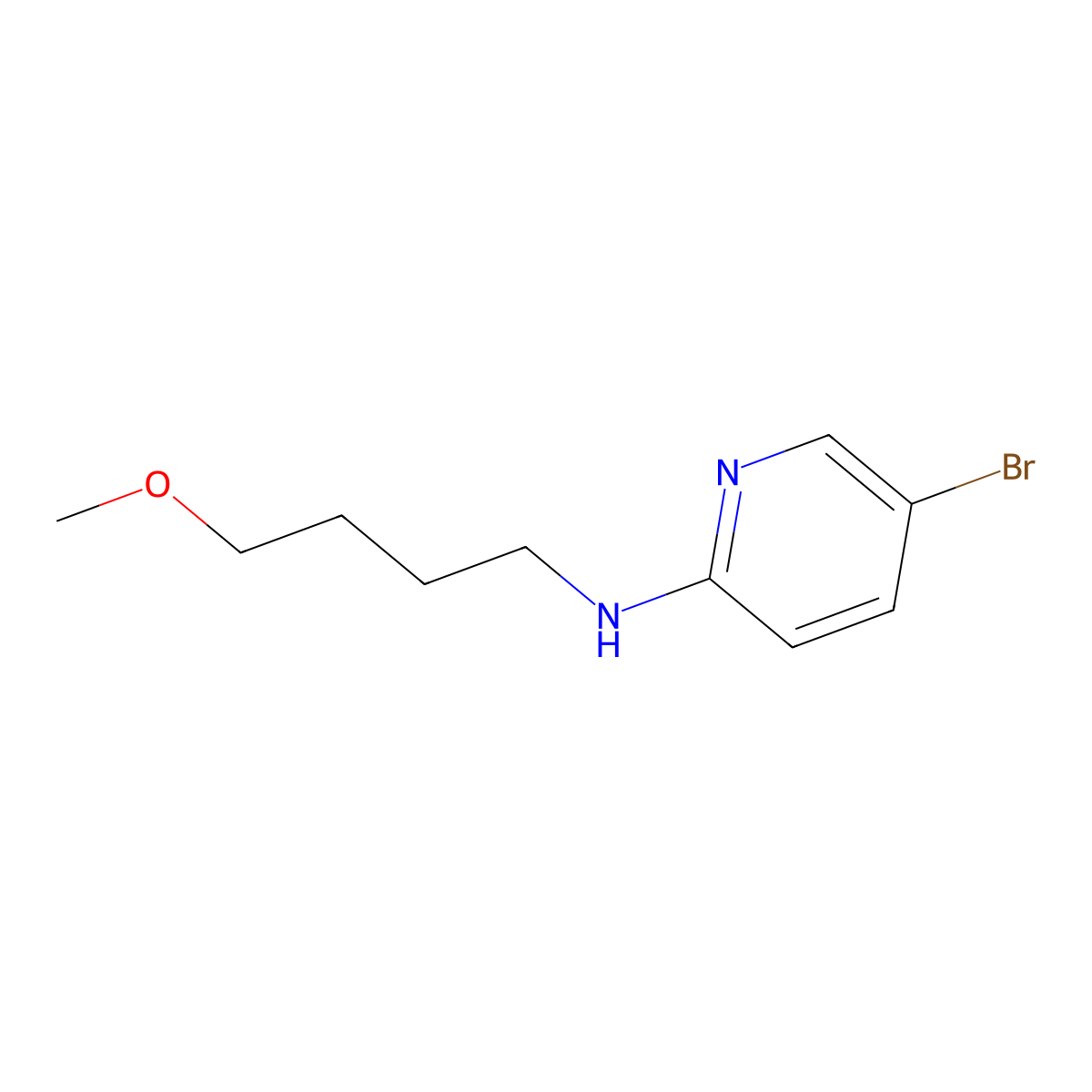 5-bromo-N-(4-methoxybutyl)pyridin-2-amine molecular structure, CAS 1292445-77-2