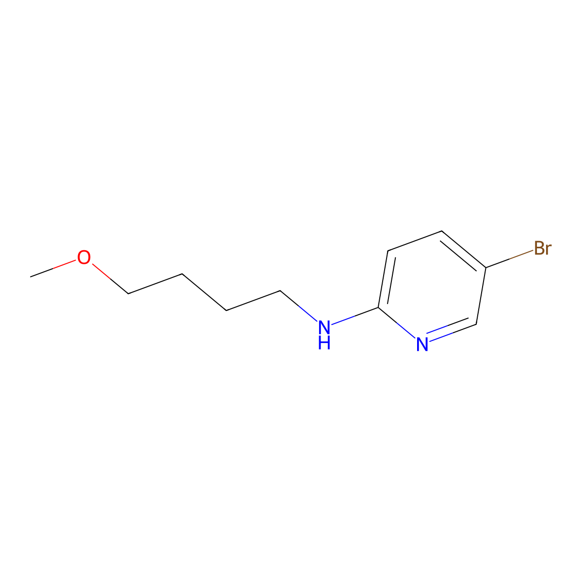 5-bromo-N-(4-methoxybutyl)pyridin-2-amine molecular structure, CAS 1292445-77-2