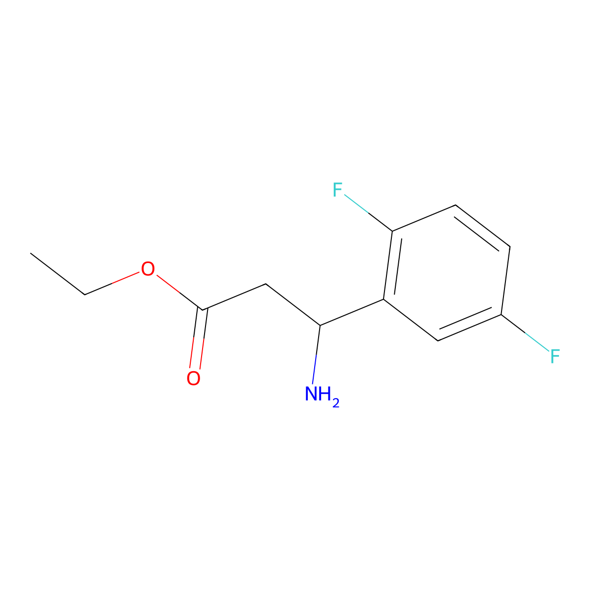 ethyl (3S)-3-amino-3-(2,5-difluorophenyl)propanoate molecular structure, CAS 1292457-09-0
