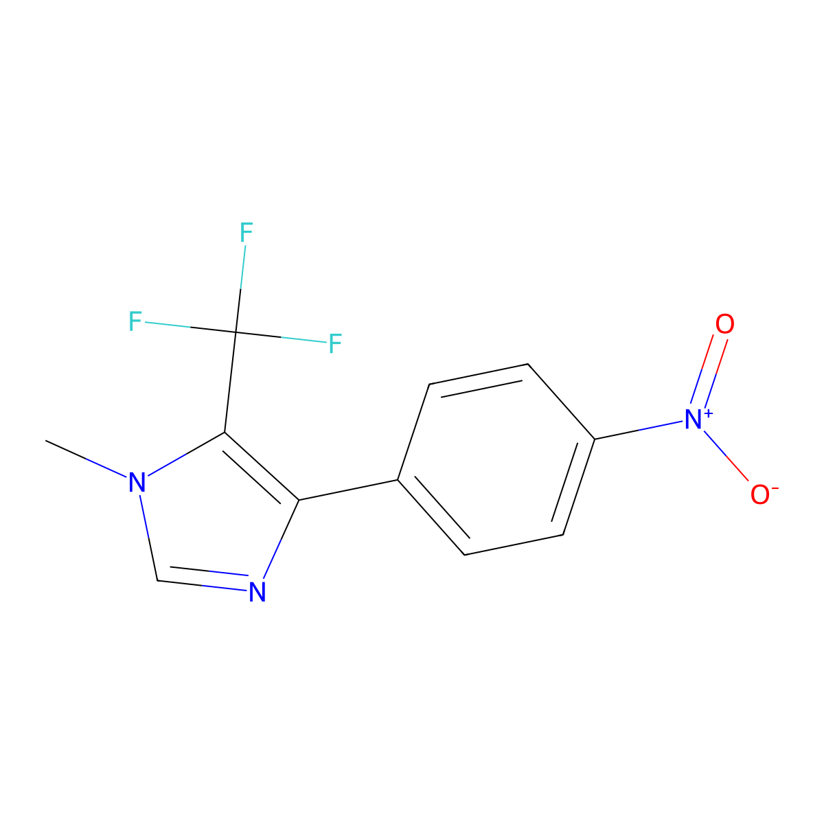 1-Methyl-5-trifluoromethyl-4-(4-nitrophenyl)-1H-imidazole molecular structure, CAS 129247-44-5