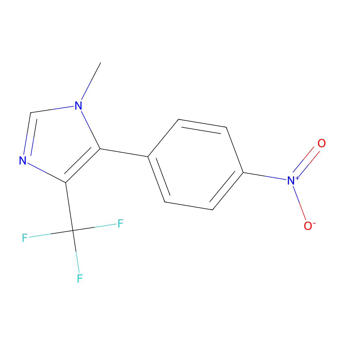 1-Methyl-4-trifluoromethyl-5-(4-nitrophenyl)-1H-imidazole molecular structure, CAS 129247-50-3