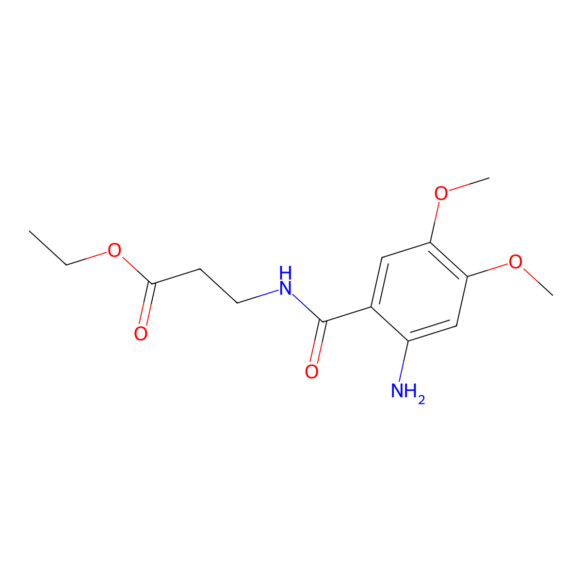 Ethyl 3-[(2-amino-4,5-dimethoxyphenyl)formamido]propanoate molecular structure, CAS 1292488-93-7