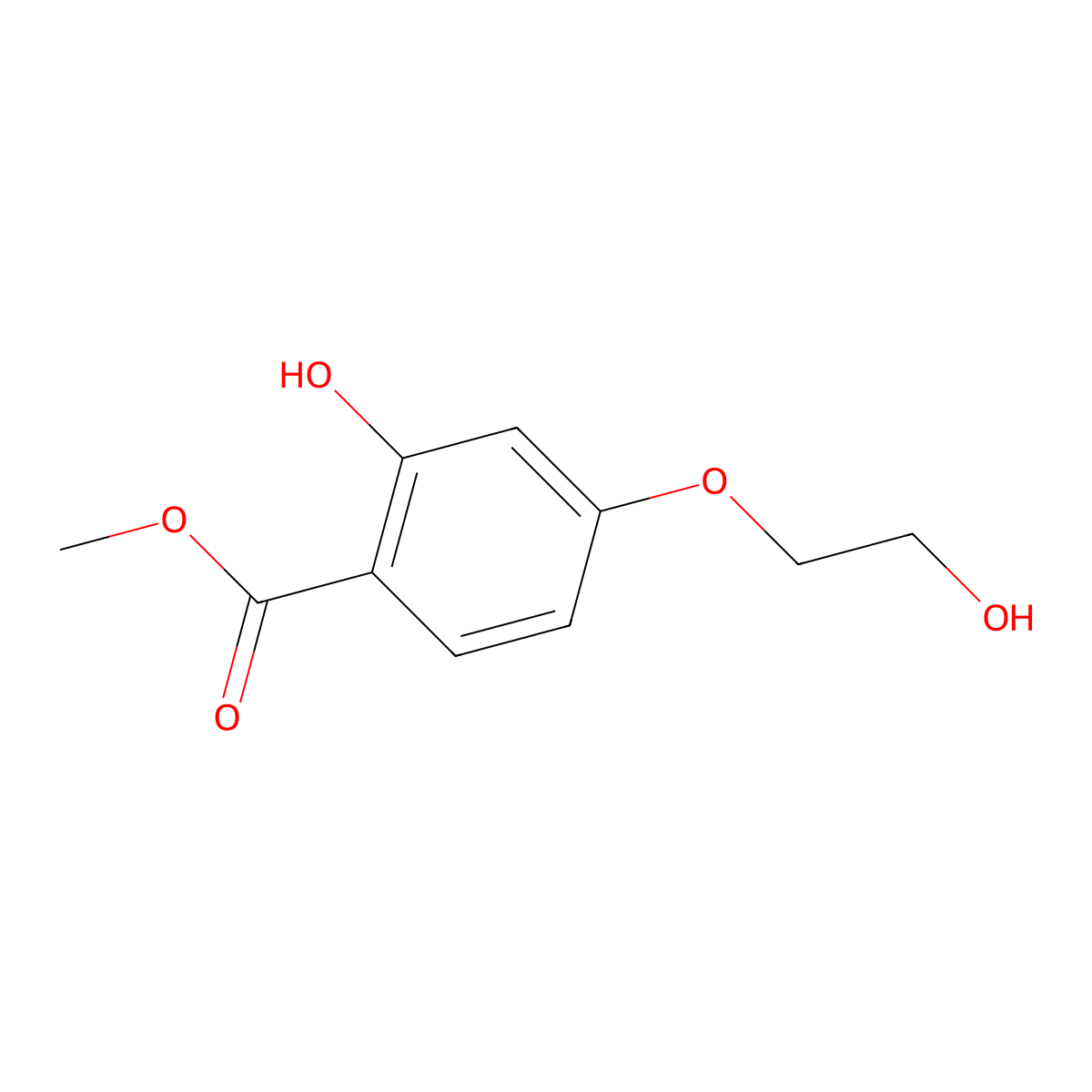 Methyl 4-(2-hydroxyethoxy)salicylate molecular structure, CAS 129249-88-3