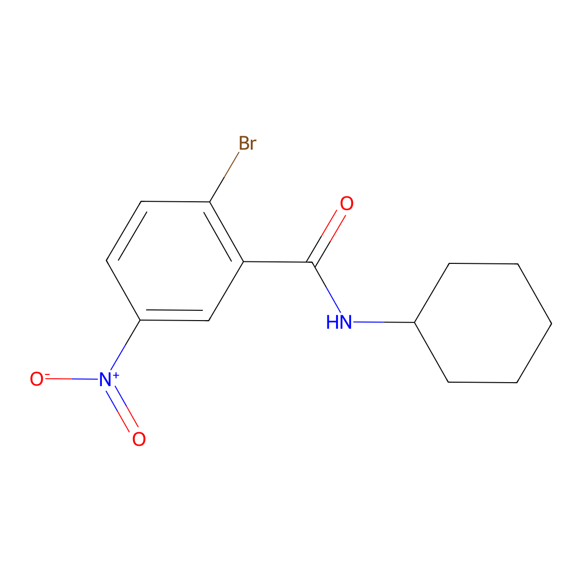 2-bromo-N-cyclohexyl-5-nitrobenzamide molecular structure, CAS 1292494-15-5