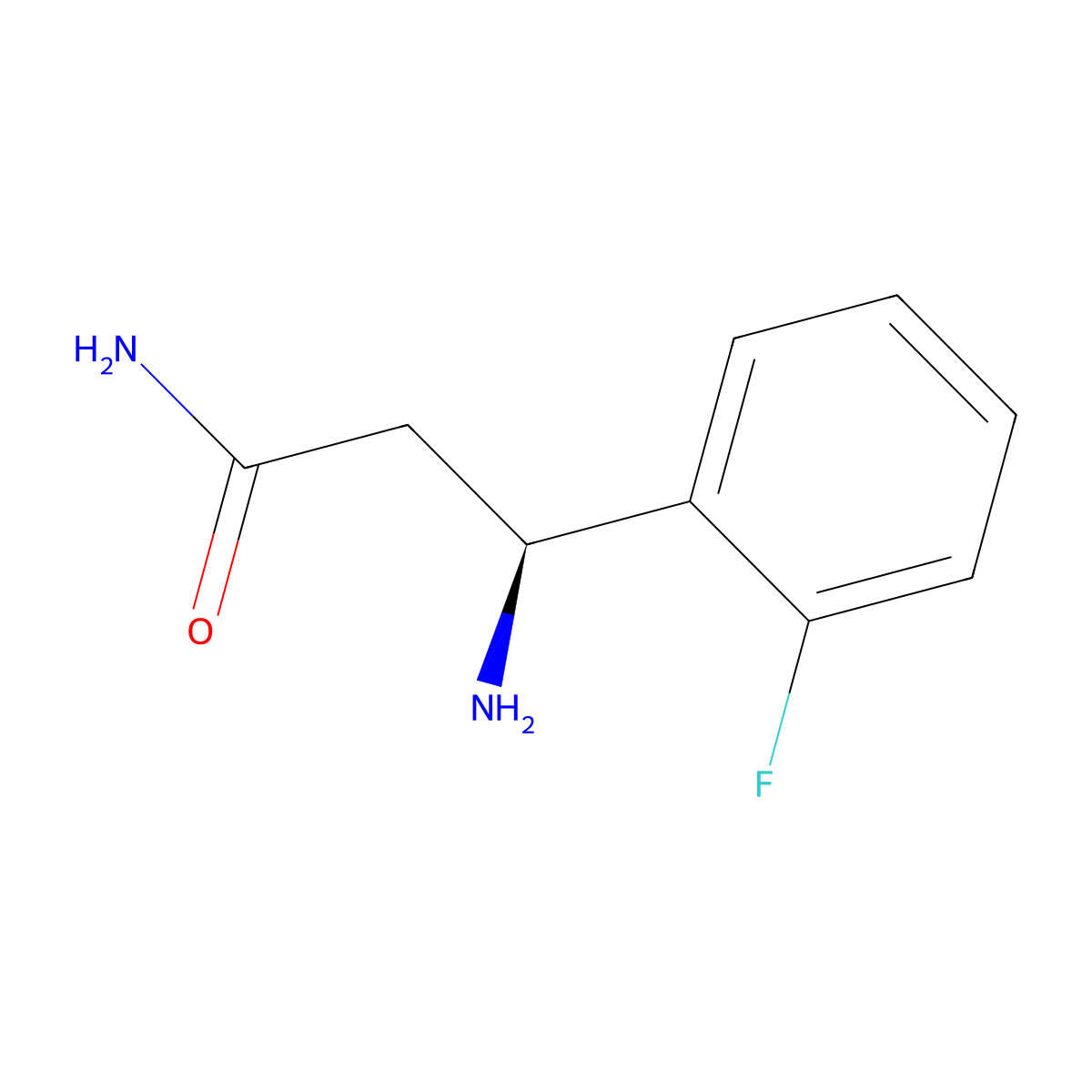 (3S)-3-amino-3-(2-fluorophenyl)propanamide molecular structure, CAS 1292497-90-5