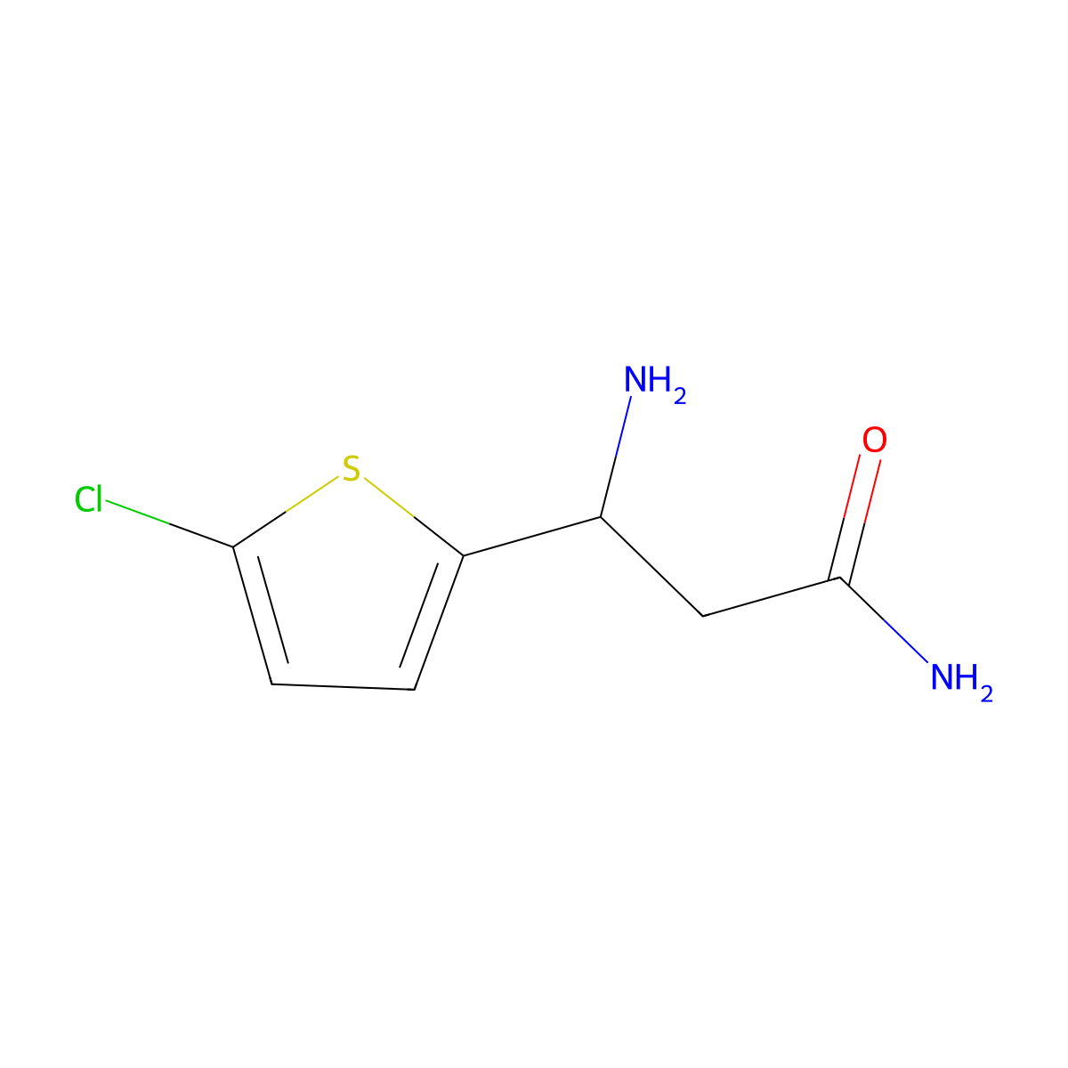 (3S)-3-Amino-3-(5-chlorothiophen-2-YL)propanamide molecular structure, CAS 1292497-91-6