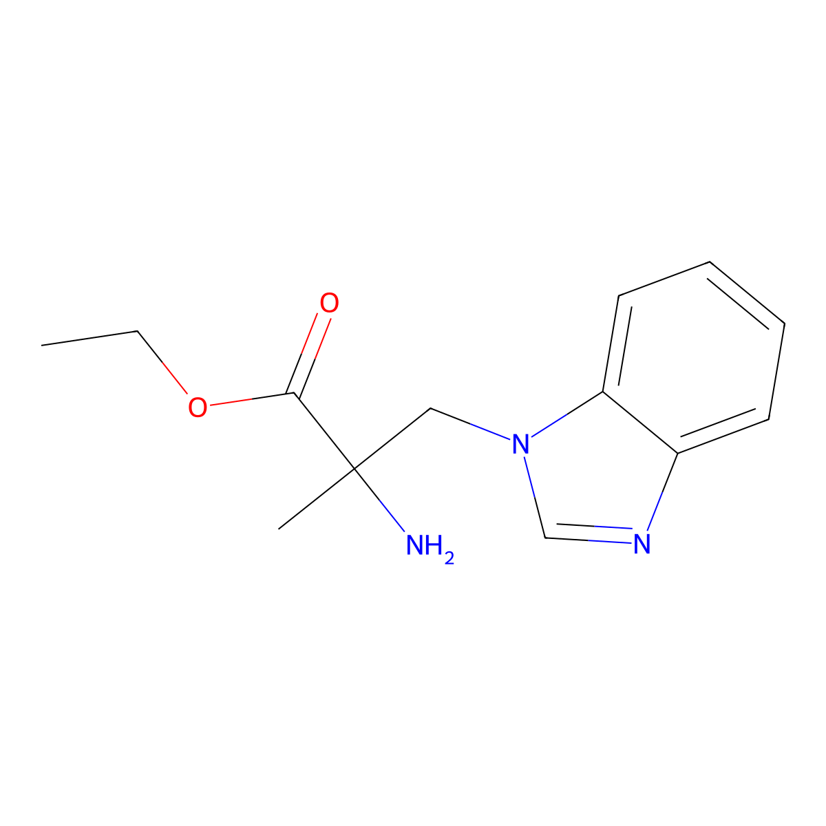 ethyl 2-amino-3-(1H-1,3-benzodiazol-1-yl)-2-methylpropanoate molecular structure, CAS 1292511-87-5