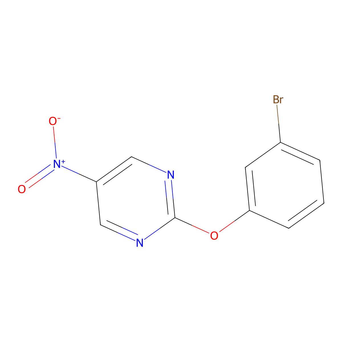 2-(3-Bromophenoxy)-5-nitropyrimidine molecular structure, CAS 1292515-67-3