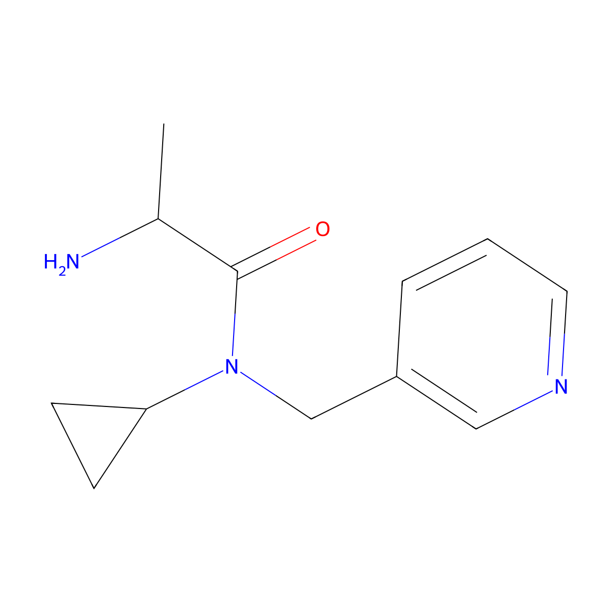 (S)-2-Amino-N-cyclopropyl-N-pyridin-3-ylmethyl-propionamide molecular structure, CAS 1292555-52-2