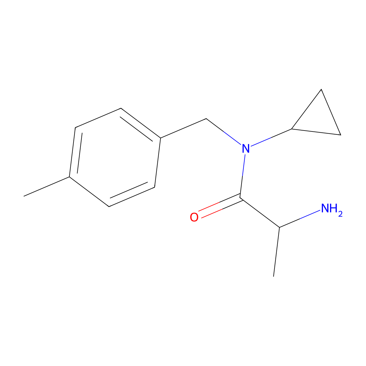 (S)-2-Amino-N-cyclopropyl-N-(4-methyl-benzyl)-propionamide molecular structure, CAS 1292555-55-5