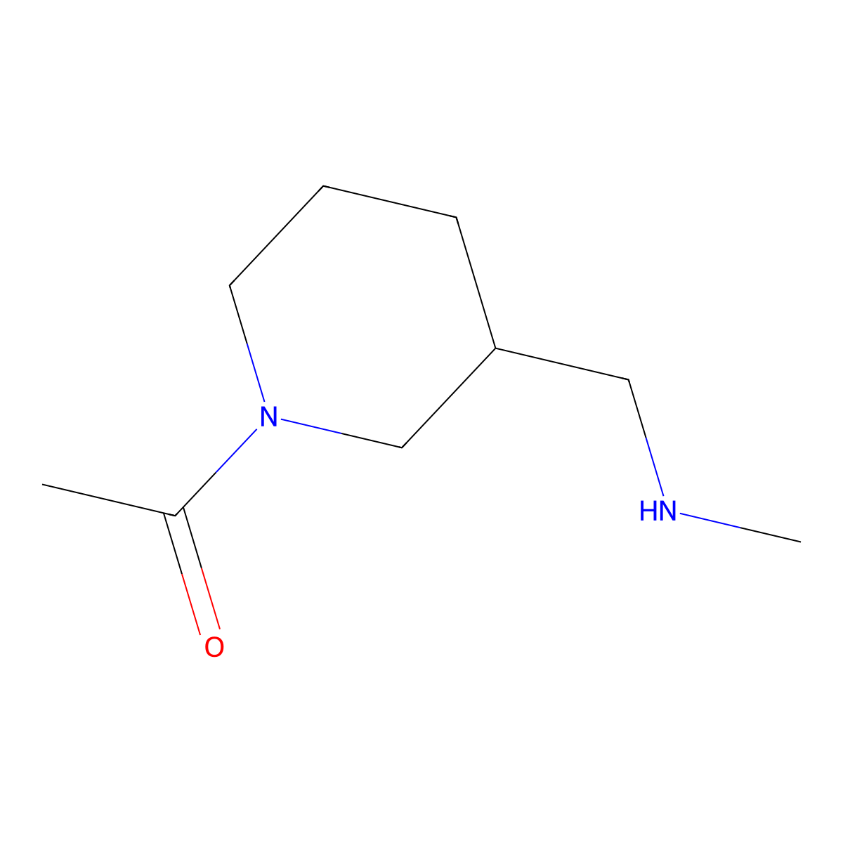 1-(3-((Methylamino)methyl)piperidin-1-yl)ethanone molecular structure, CAS 1292578-74-5